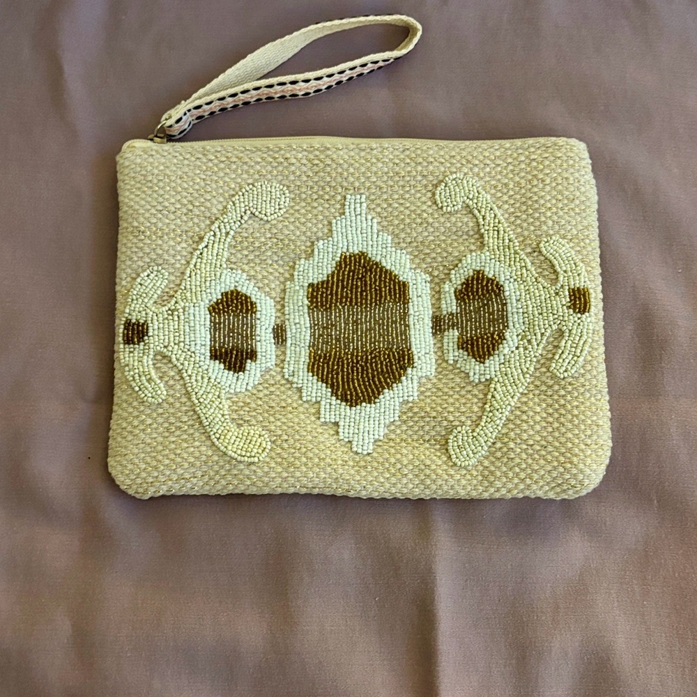 America & Beyond Elegant Multicolor Beaded Clutch